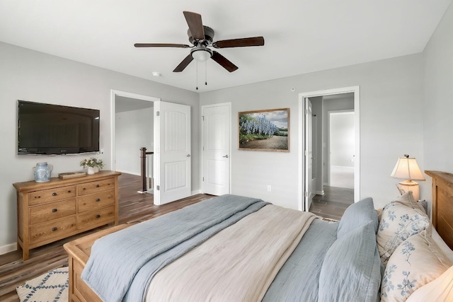 160 Majestic Ln, Pleasant View, TN 37146 - bedroom featuring wood finished floors, baseboards, and ceiling fan