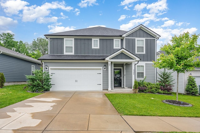 3308 Longstalk Rd, Antioch, TN 37013 - traditional-style home with board and batten siding, a garage, a front lawn, and concrete driveway