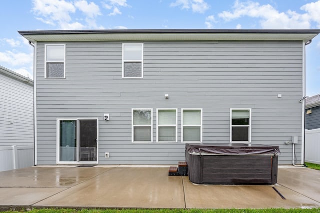 3308 Longstalk Rd, Antioch, TN 37013 - rear view of property with a hot tub, a patio area, and fence