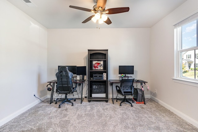 3308 Longstalk Rd, Antioch, TN 37013 - carpeted home office with a ceiling fan and baseboards