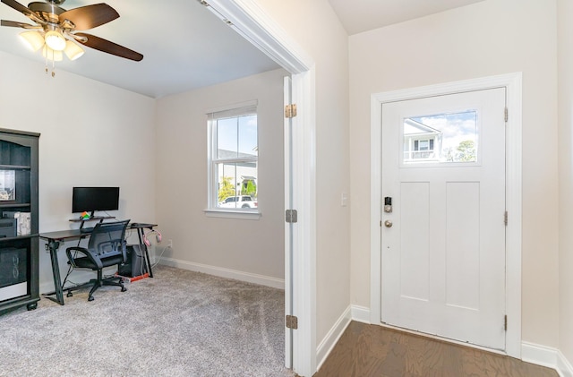 3308 Longstalk Rd, Antioch, TN 37013 - entrance foyer with baseboards and a ceiling fan