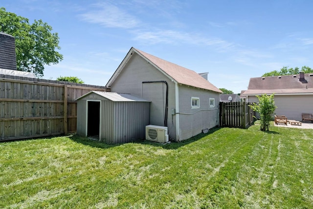 view of shed with ac unit