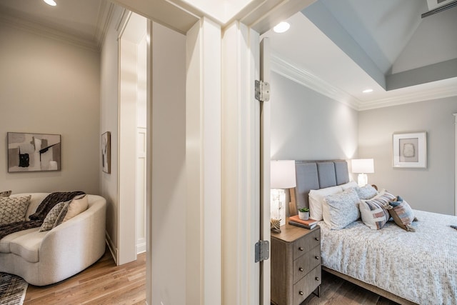 1219 Ben Forkum Dr, Lebanon, TN 37087 - bedroom featuring wood finished floors, recessed lighting, and crown molding