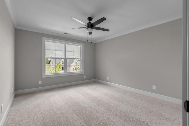 848 Brook Trl, Lebanon, TN 37087 - spare room featuring crown molding, carpet, a ceiling fan, and baseboards