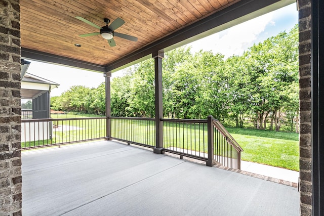 848 Brook Trl, Lebanon, TN 37087 - view of patio with ceiling fan and view of scattered trees
