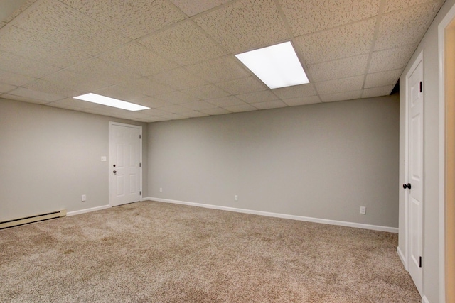 1420 E Rhett Butler Rd, Clarksville, TN 37042 - finished below grade area featuring carpet flooring, a drop ceiling, baseboards, and baseboard heating
