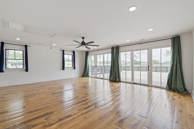 4824 Leipers Creek Rd, Williamsport, TN 38487 - unfurnished room with healthy amount of natural light, recessed lighting, light wood-type flooring, baseboards, and ceiling fan