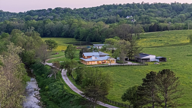 4824 Leipers Creek Rd, Williamsport, TN 38487 - aerial overview of property's location with rural landscape and a heavily wooded area