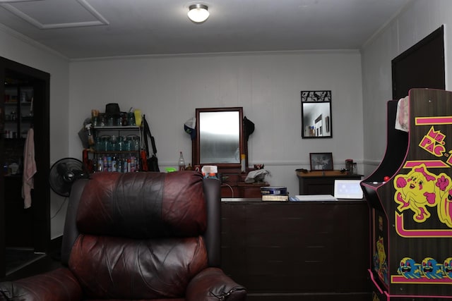518 Mcdowell Ln, Lewisburg, TN 37091 - bedroom with ornamental molding and attic access