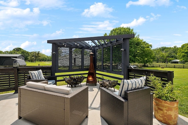 273 Halltown Rd, Cottontown, TN 37048 - view of patio featuring a pergola and a fire pit