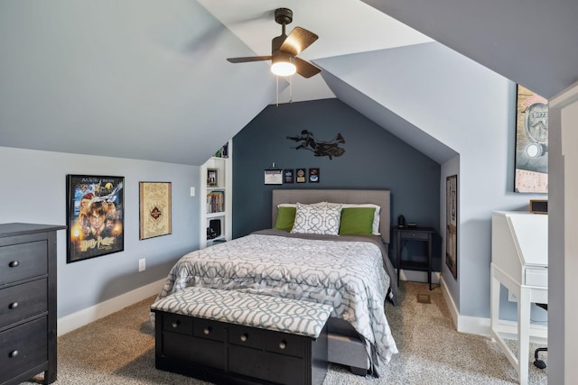 273 Halltown Rd, Cottontown, TN 37048 - bedroom with carpet flooring, lofted ceiling, and ceiling fan