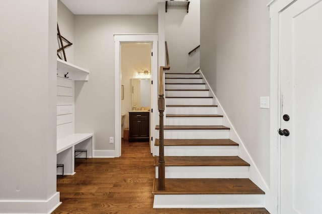 273 Halltown Rd, Cottontown, TN 37048 - stairs with wood finished floors and baseboards