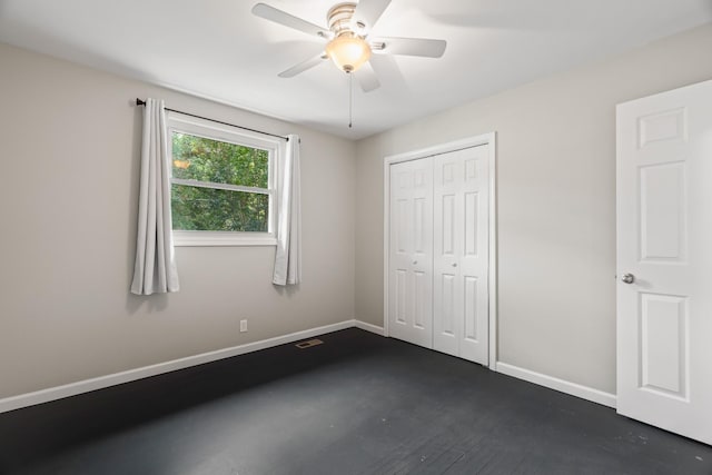 208 Meadowgreen Dr, Franklin, TN 37069 - unfurnished bedroom featuring baseboards, a closet, dark wood-style floors, and a ceiling fan