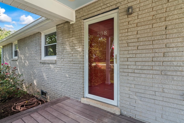 208 Meadowgreen Dr, Franklin, TN 37069 - property entrance featuring brick siding and crawl space