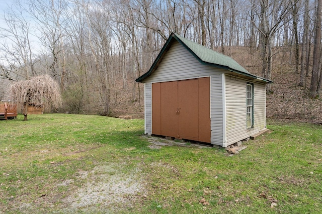 view of shed