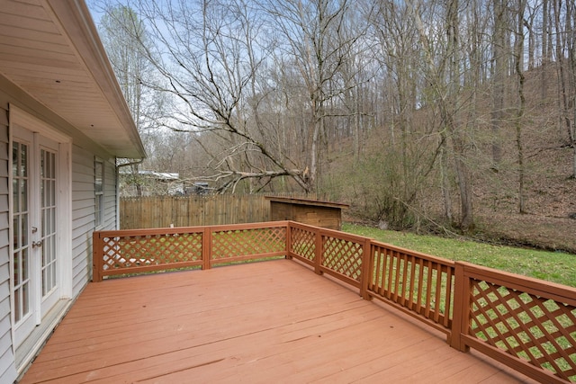 wooden deck with fence