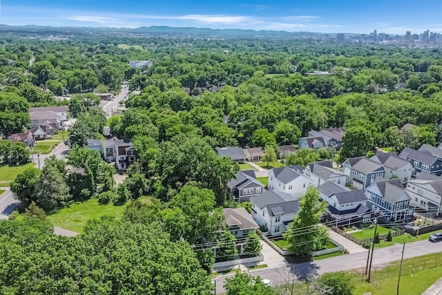 aerial view of a heavily wooded area