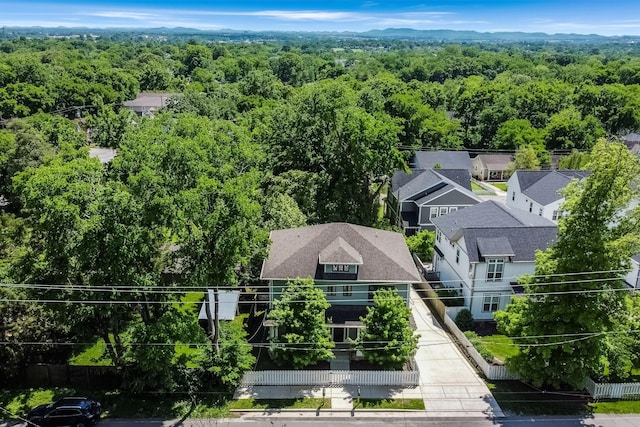 bird's eye view of a heavily wooded area