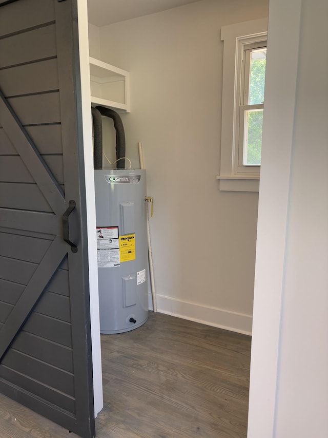 utility room with water heater