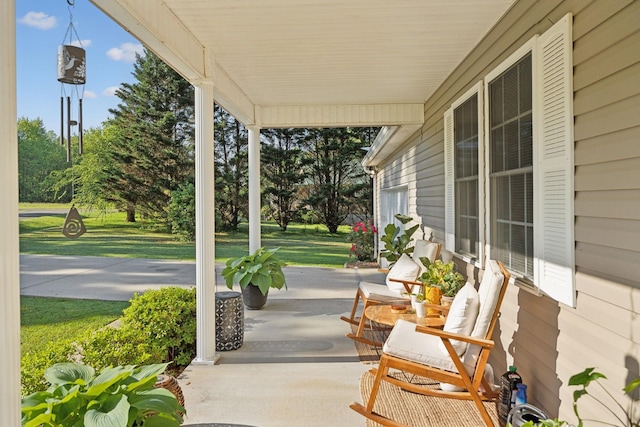 view of patio featuring covered porch