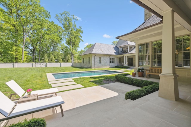 view of pool featuring a patio area