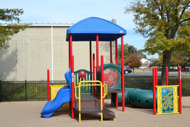 community play area with fence
