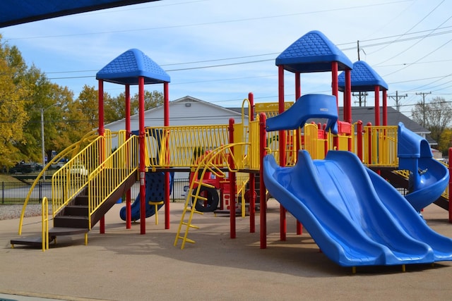 community play area featuring fence