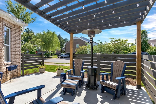 view of patio with a pergola