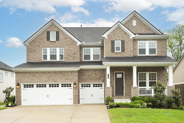 928 Tynan Way, Nolensville, TN 37135 - craftsman-style home featuring concrete driveway, brick siding, a garage, and covered porch