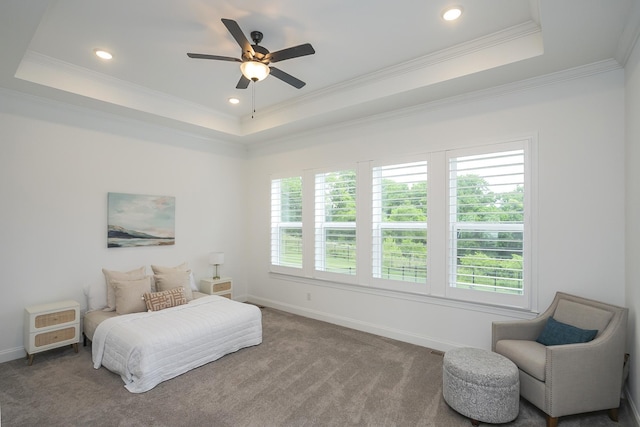 928 Tynan Way, Nolensville, TN 37135 - bedroom with a raised ceiling, crown molding, recessed lighting, carpet floors, and baseboards