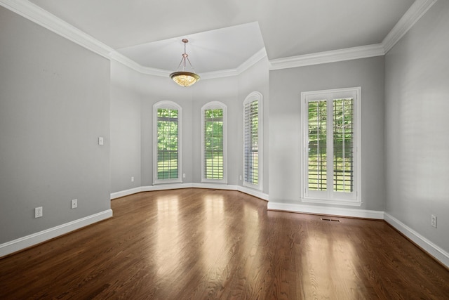 1709 Wildlife Trl, Kingston Springs, TN 37082 - spare room featuring ornamental molding, baseboards, and wood finished floors