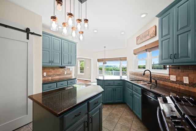 1709 Wildlife Trl, Kingston Springs, TN 37082 - kitchen featuring dishwasher, range with gas stovetop, a sink, plenty of natural light, and recessed lighting