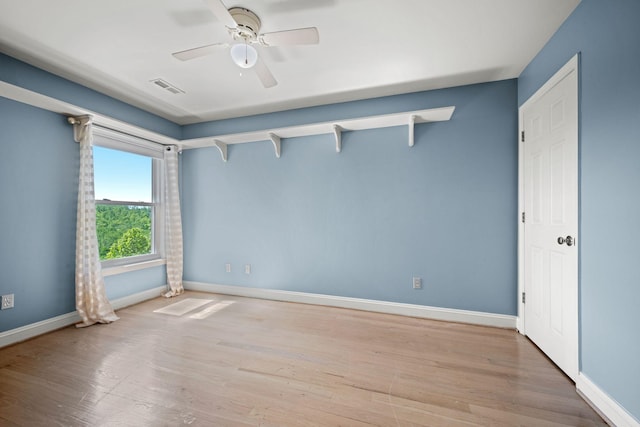 1709 Wildlife Trl, Kingston Springs, TN 37082 - spare room featuring baseboards, ceiling fan, and wood finished floors