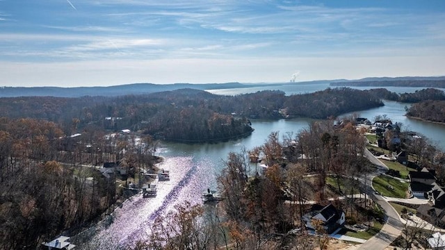 463 Waterfront Way, Ten Mile, TN 37880 - aerial view of property and surrounding area featuring a nearby body of water and a heavily wooded area