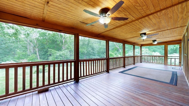 251 Old Sr 48, Centerville, TN 37033 - unfurnished sunroom featuring a ceiling fan and plenty of natural light