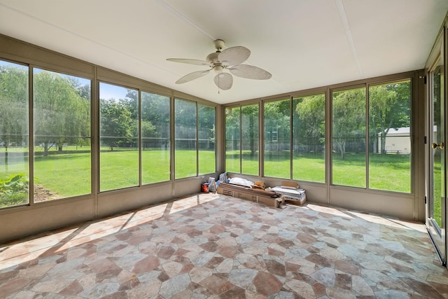 2907 York Rd, Pleasant View, TN 37146 - unfurnished sunroom with ceiling fan, plenty of natural light, and lofted ceiling