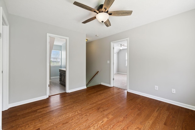 2907 York Rd, Pleasant View, TN 37146 - spare room with a ceiling fan, wood finished floors, and baseboards