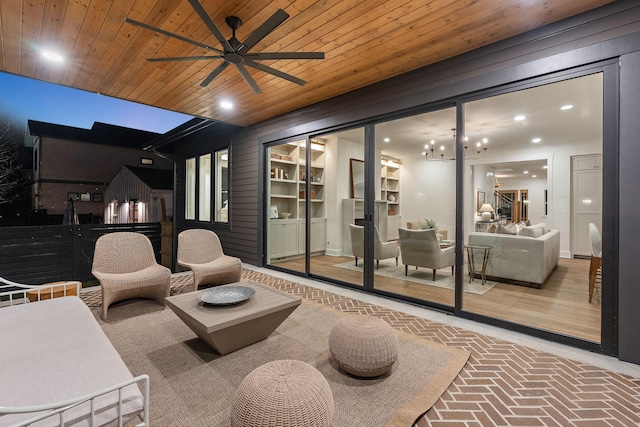 view of patio / terrace featuring a ceiling fan