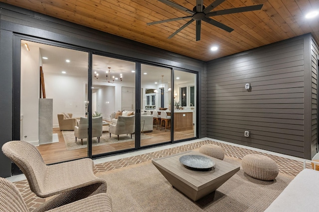 view of patio / terrace featuring outdoor lounge area and a ceiling fan