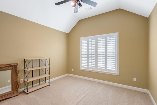 248 Stonehaven Cir, Franklin, TN 37064 - carpeted empty room with ceiling fan, lofted ceiling, and baseboards