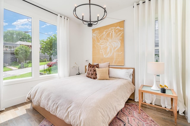 1411A Boscobel St, Nashville, TN 37206 - bedroom with a chandelier and wood finished floors