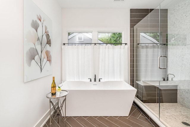 1411A Boscobel St, Nashville, TN 37206 - full bath featuring a freestanding bath and a shower stall