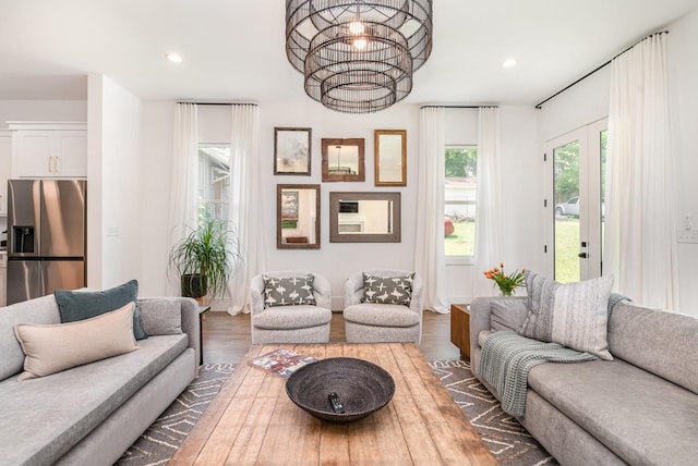 1411A Boscobel St, Nashville, TN 37206 - living area with wood finished floors and recessed lighting