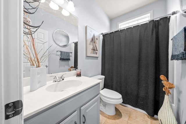 1113 Chickadee Cir, Hermitage, TN 37076 - full bath with toilet, vanity, tile patterned flooring, and curtained shower
