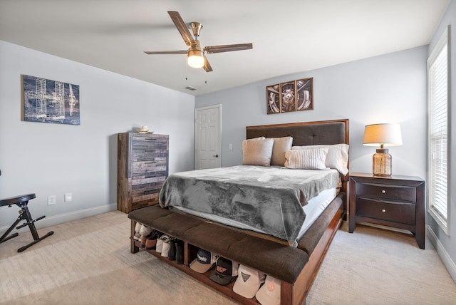 1113 Chickadee Cir, Hermitage, TN 37076 - bedroom featuring light colored carpet, baseboards, and a ceiling fan