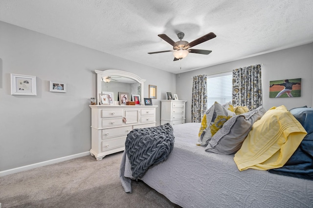 1626 Calcutta Dr, Murfreesboro, TN 37128 - bedroom featuring carpet, baseboards, a ceiling fan, and a textured ceiling