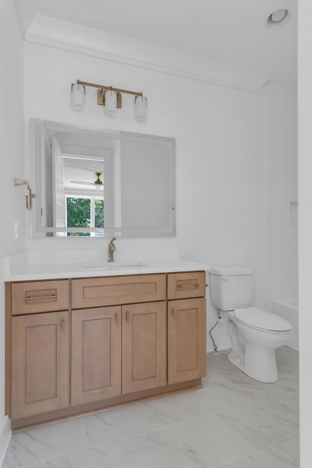 6401 Thunderbird Dr, Nashville, TN 37209 - full bathroom with marble finish flooring, toilet, and vanity