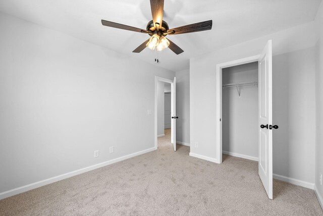 272 Kildeer Dr, Clarksville, TN 37040 - unfurnished bedroom with carpet floors, baseboards, a closet, and ceiling fan