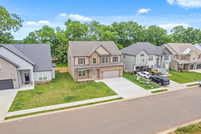 272 Kildeer Dr, Clarksville, TN 37040 - view of front of house with concrete driveway, a garage, a front yard, and brick siding
