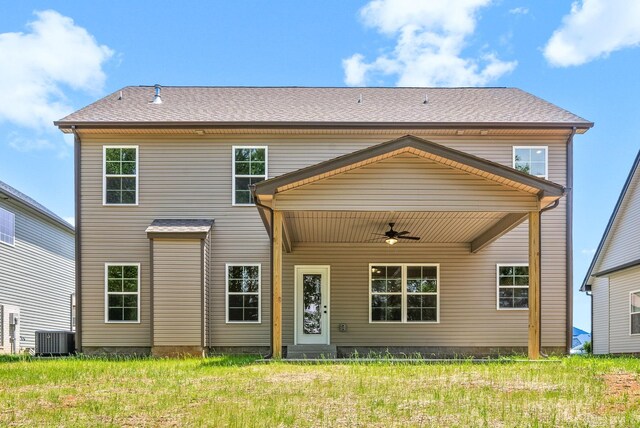 272 Kildeer Dr, Clarksville, TN 37040 - rear view of house with a ceiling fan and cooling unit